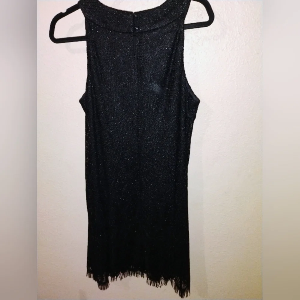 dressbarn Black Sparkle Fringe Mini Dress - Picture 5 of 7